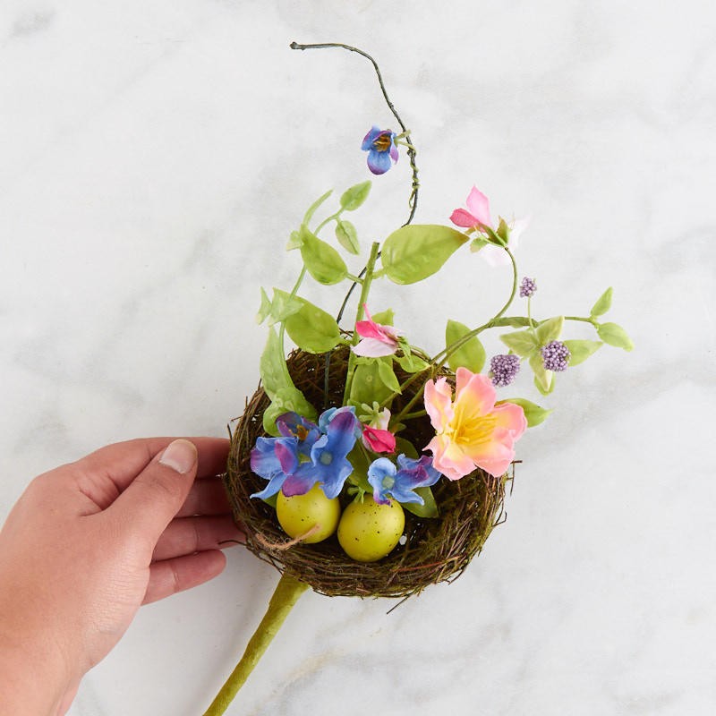 Factory Direct Craft Artificial Spring Blooma nd Birds Nest Picks | 2 Picks