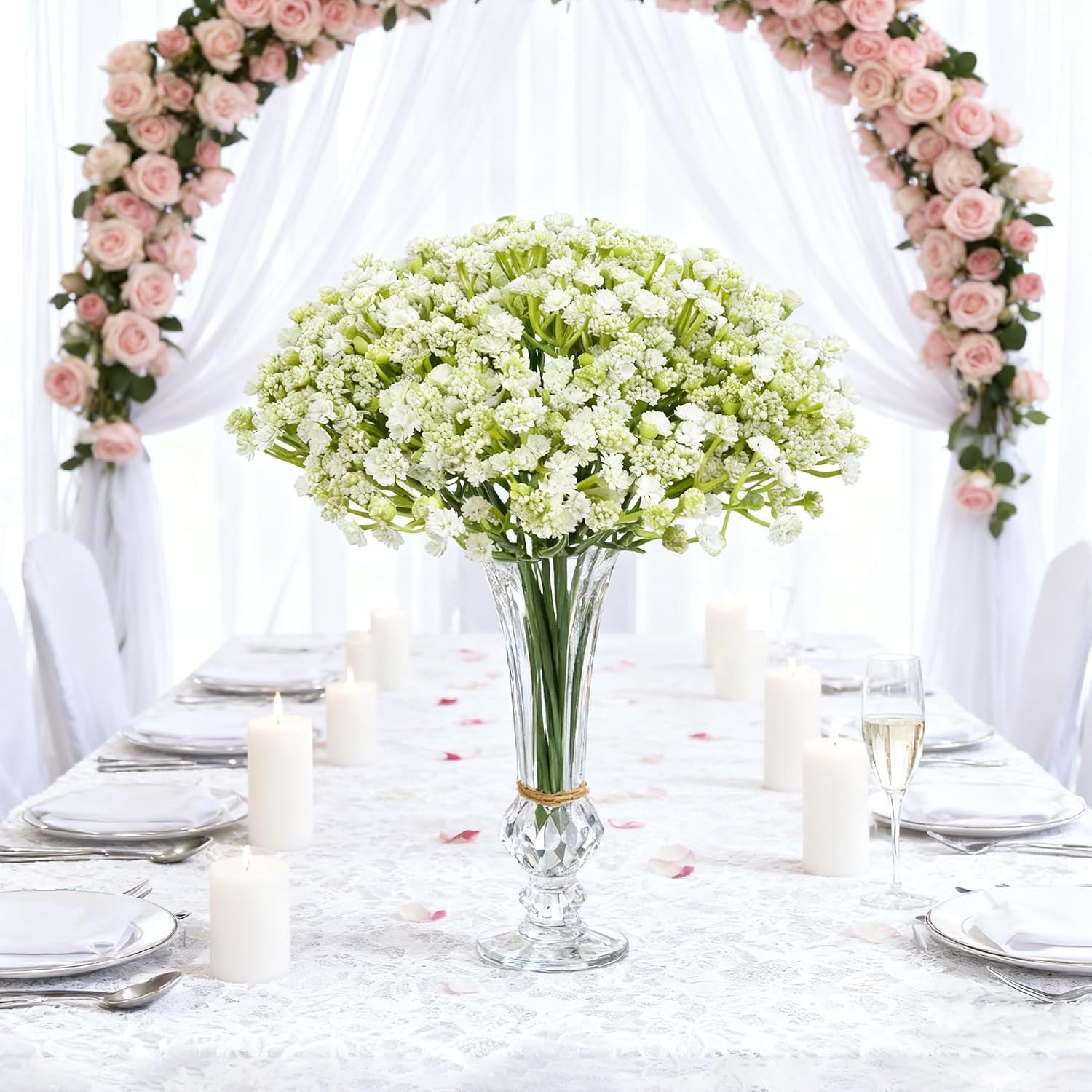 30 Pcs Baby Breath Artificial Flowers Bulk – Real Touch Faux Gypsophila Bouqu…