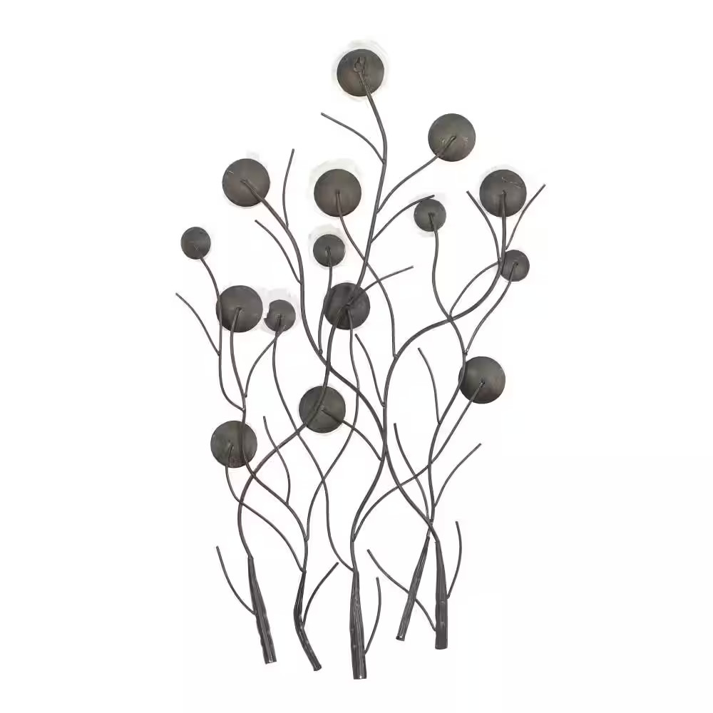 24 In. X 36 In. Capiz Shell White Floral Wall Decor with Capiz Accents
