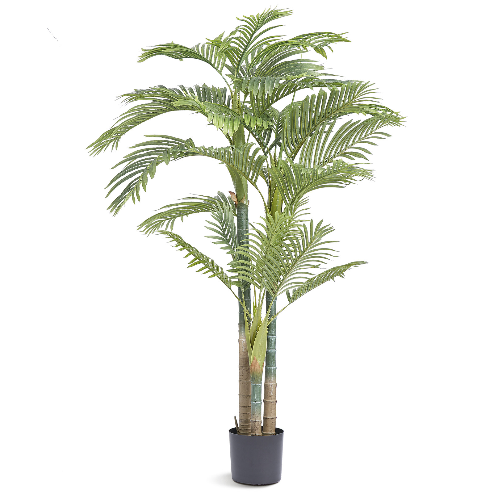 VEVOR 6.5 FT Artificial Gold Cane Palm Tree Green Faux Lifelike Fake Plant Decor