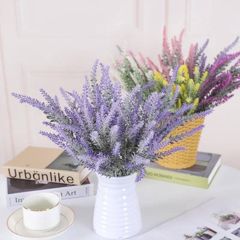 a Bunch of Provence Lavender Plastic Artificial Flowers False Plants Wedding Hom