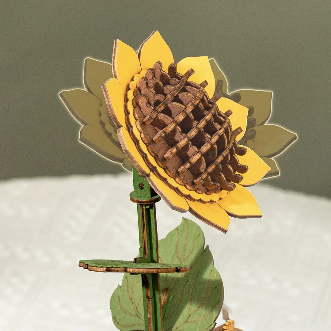 Rowood DIY Wooden Flower Bouquet Beautiful Hand-Make Gifts Eco-Friend Materials