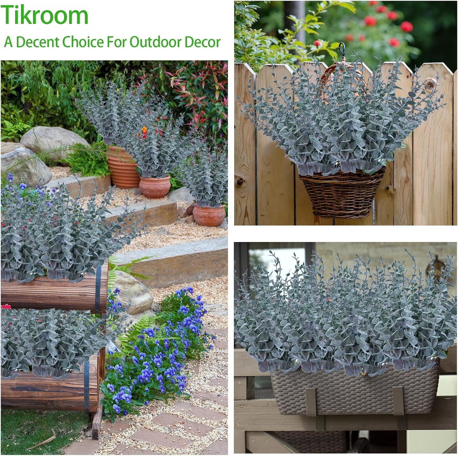20pcs Artificial Eucalyptus Stems Realistic Fake Greenery Branches with Leave…