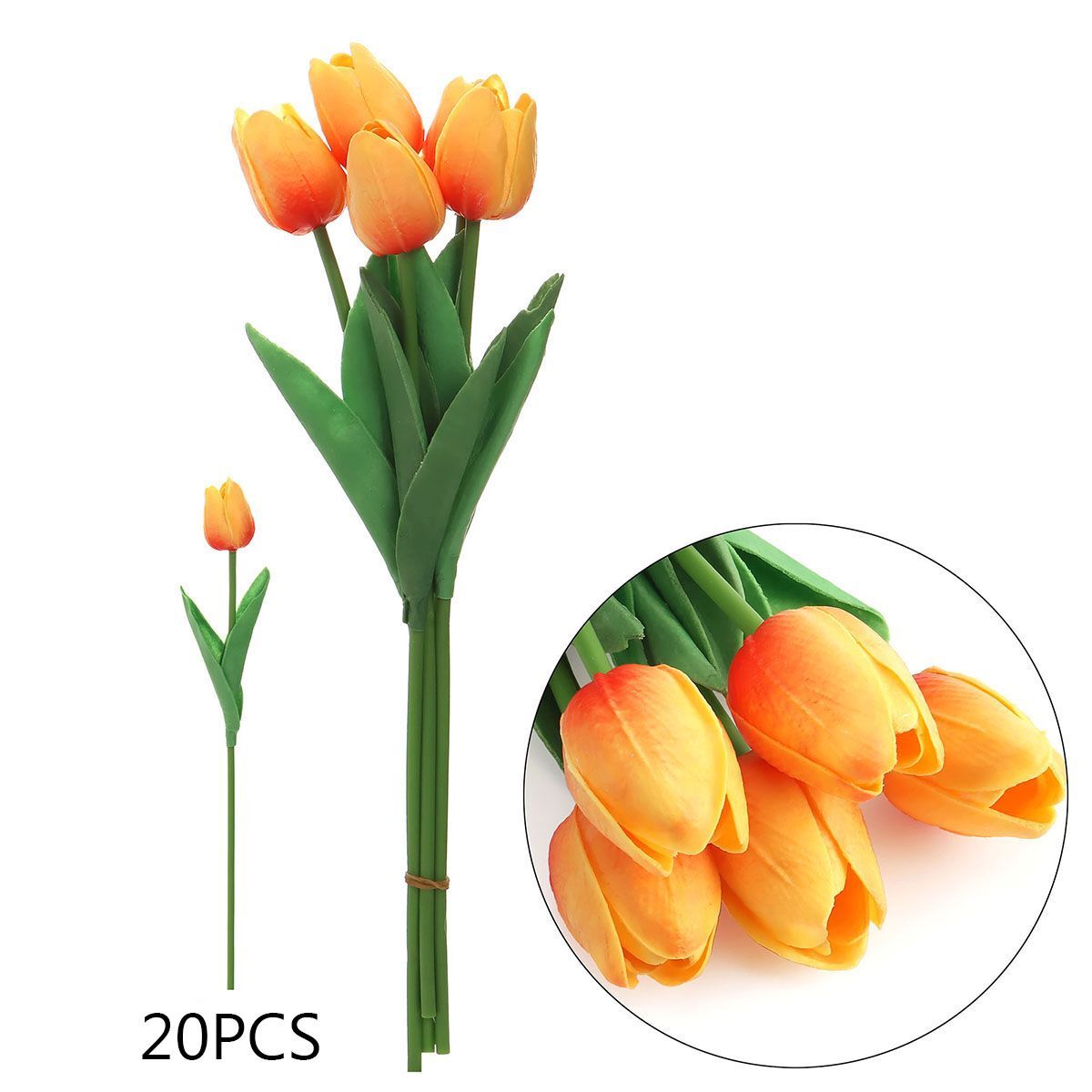 20Pcs Real Touch Artificial Tulips Bridal Home Wedding Party Festival Decor USA