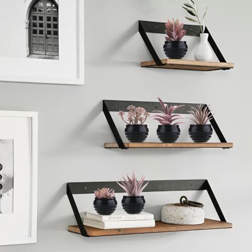 Set of 6 Fake Succulent Plants in Black Pot Artificial Pink Purple-black Pot
