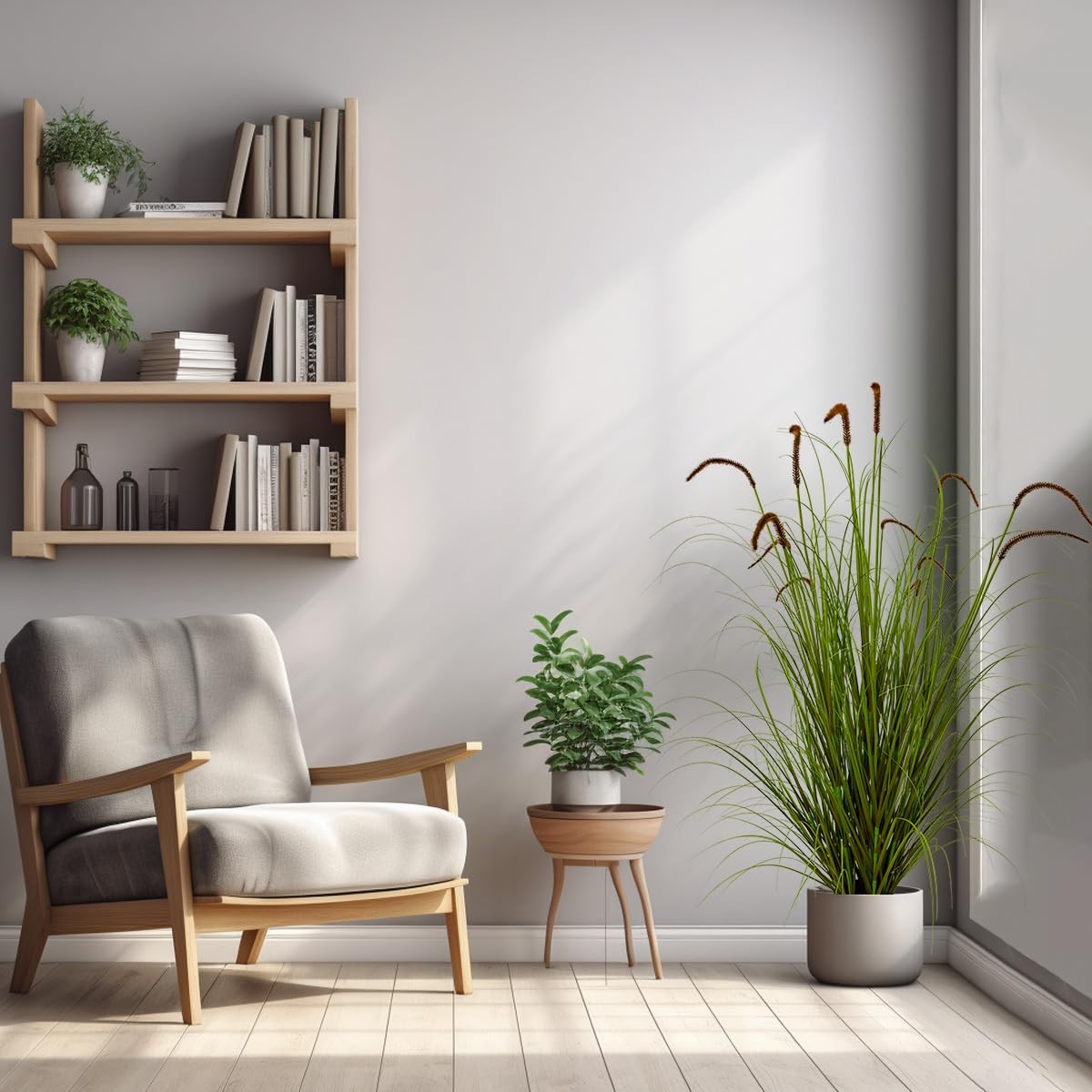 Artificial Plant 5ft(1pack) Tall Artificial Grass Plant,Faux Plants Indoor Ho…