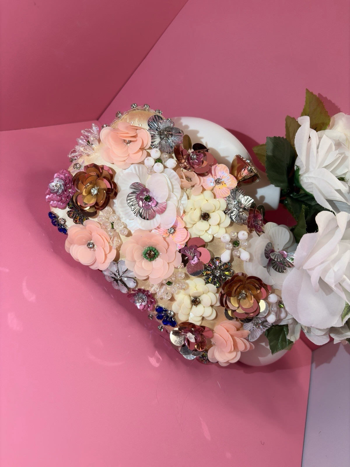 Artificial Rose Floral Arrangement & Centerpiece, Multicolor Mixed Materials