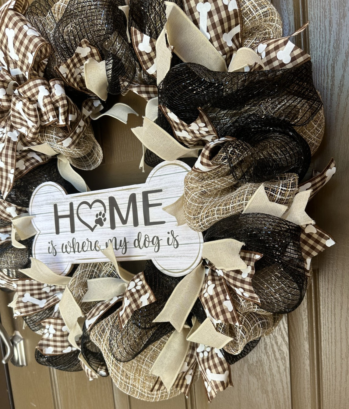 Everyday Deco Mesh Home is where my dog is Wreath dog lover animal lover