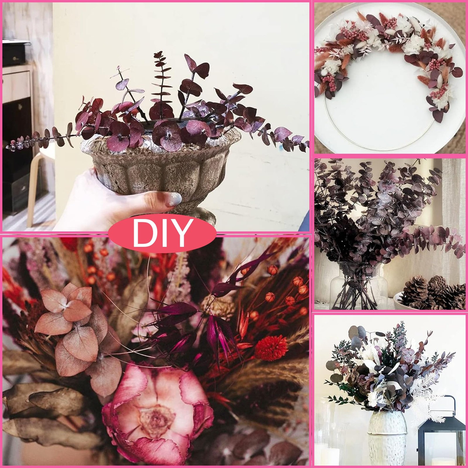 20pcs Dried Red Eucalyptus Stems 17 Natural Fresh Eucalyptus Plant for Shower Ha