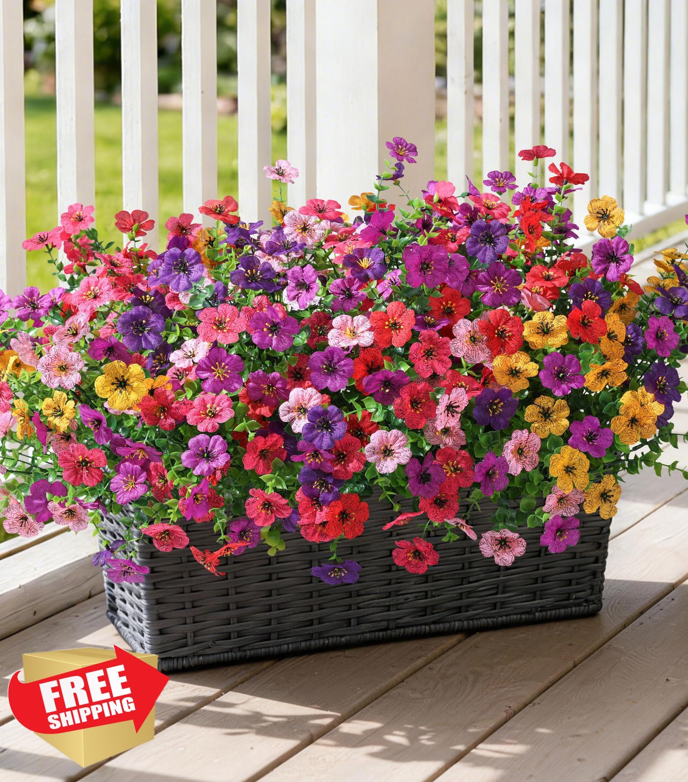 Ivydale 24 Bundles Artificial Mums Fake Daisies Outdoor Silk 6 Colors