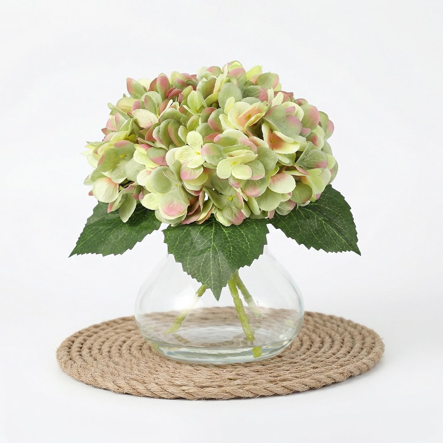 Artificial Silk Flower Arrangement w/ Glass Vase Faux Water Table Wedding Decor