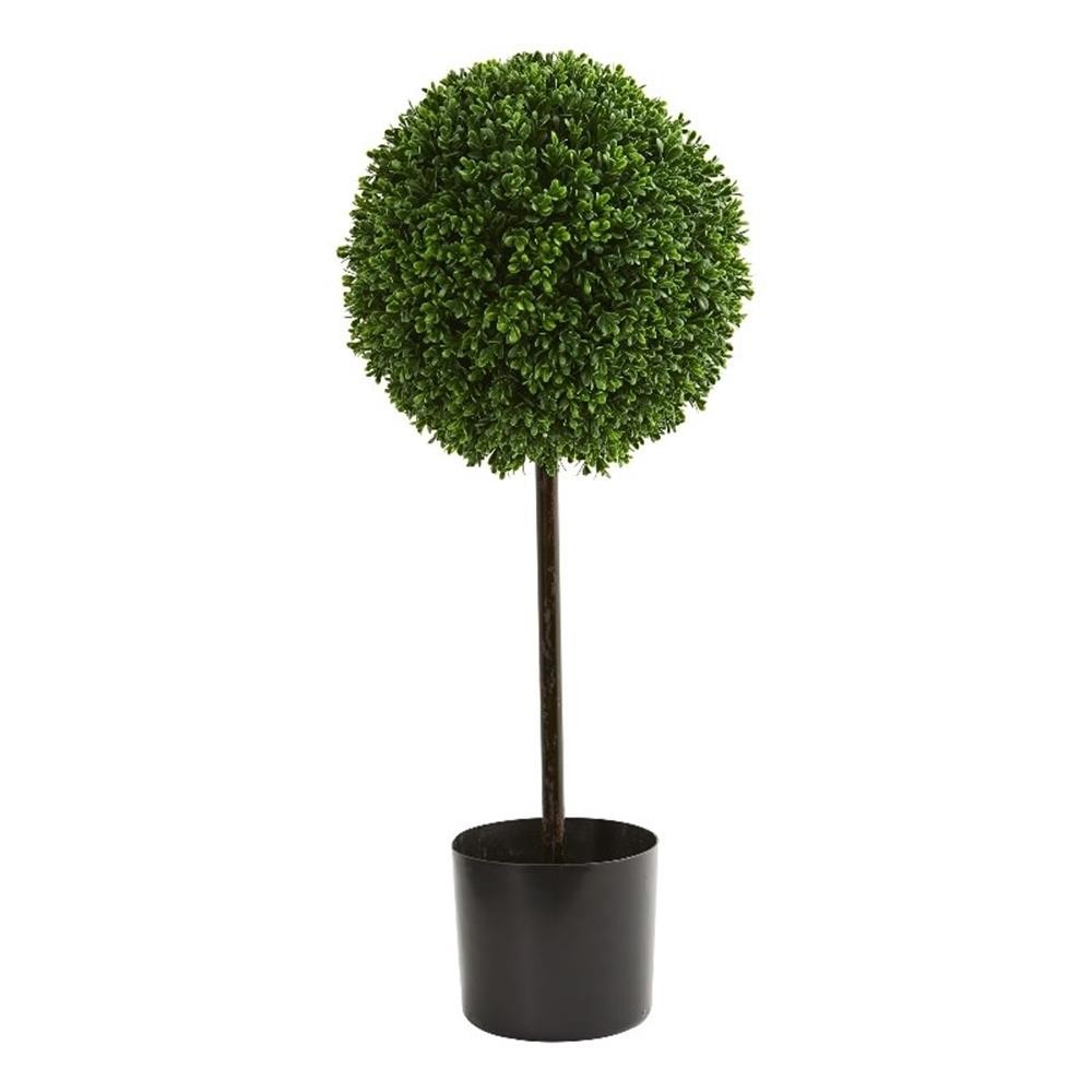 Nearly Natural 2.5ft Boxwood Ball Topiary Tree UV Resistant (Indoor/Outdoor)