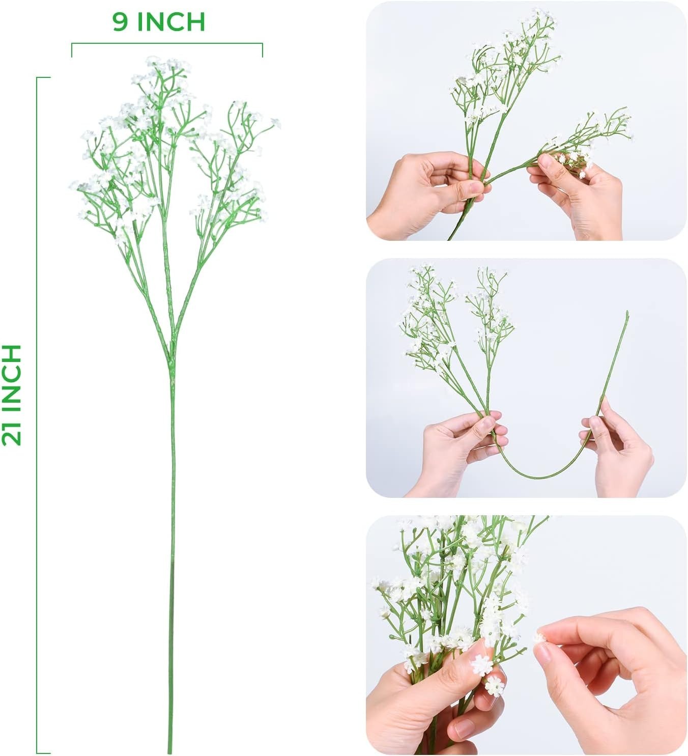 Babys Breath Artificial Flowers,12 Pcs Gypsophila Faux Flowers for Wedding Pa…