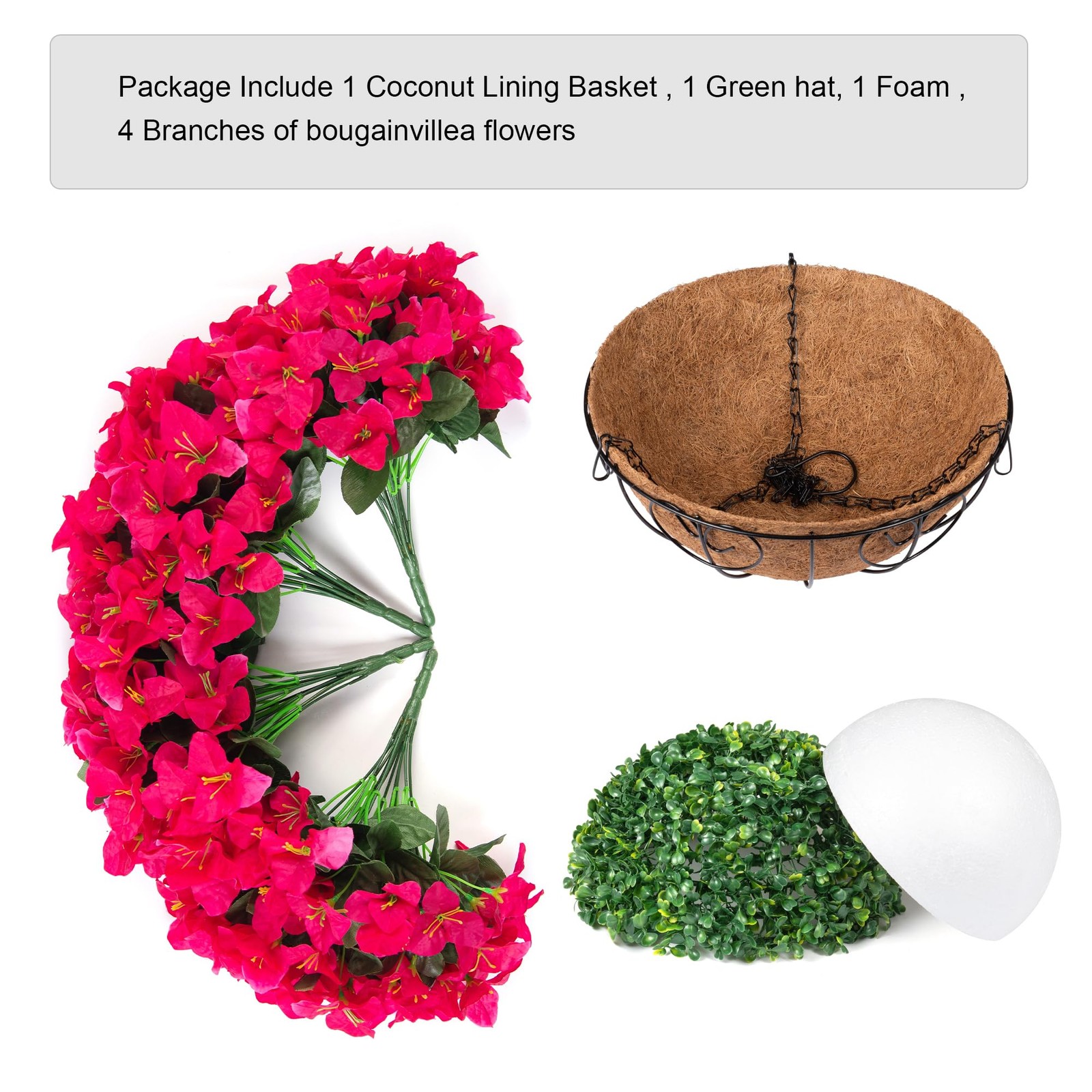 Artificial Fake Hanging Flowers Plants Basket for Outdoors Spring Summer Deco…