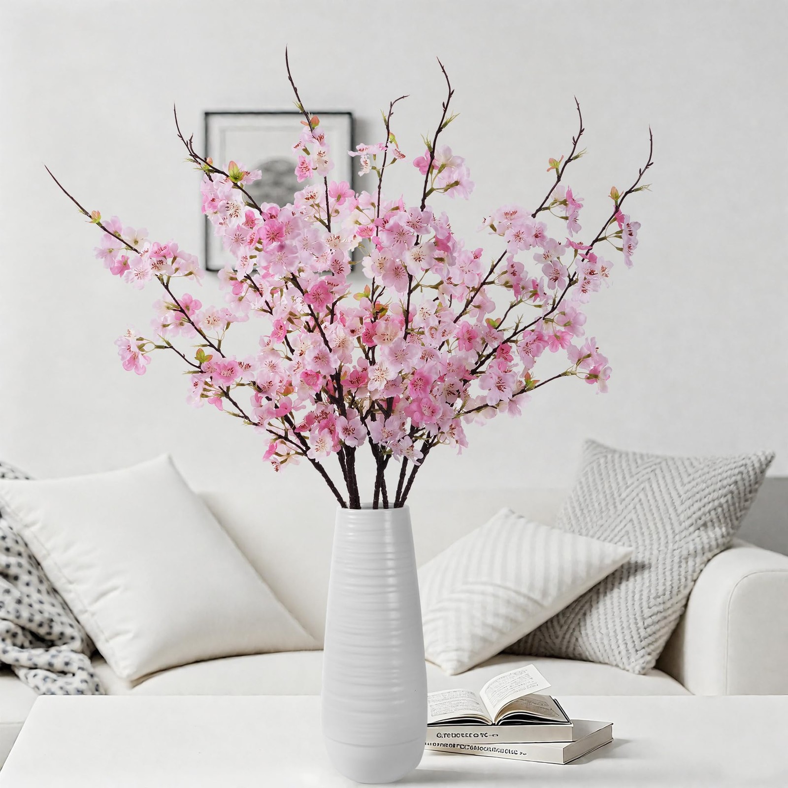 Artificial Cherry Blossom Branches 27.6In Silk Cherry Blossom Branches Long S…