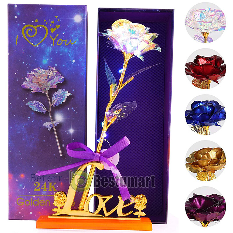 Eternal Rose Eternal Flower LED Glass Light Anniversaries Valentine Gift for Her