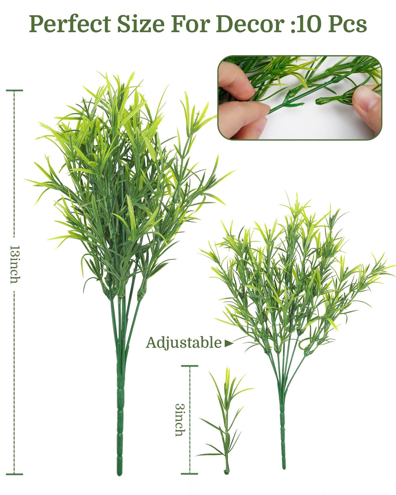 Artificial Rosemary Stems Faux Greenery Stems UV Resistant, 10 Bundles Artifi…