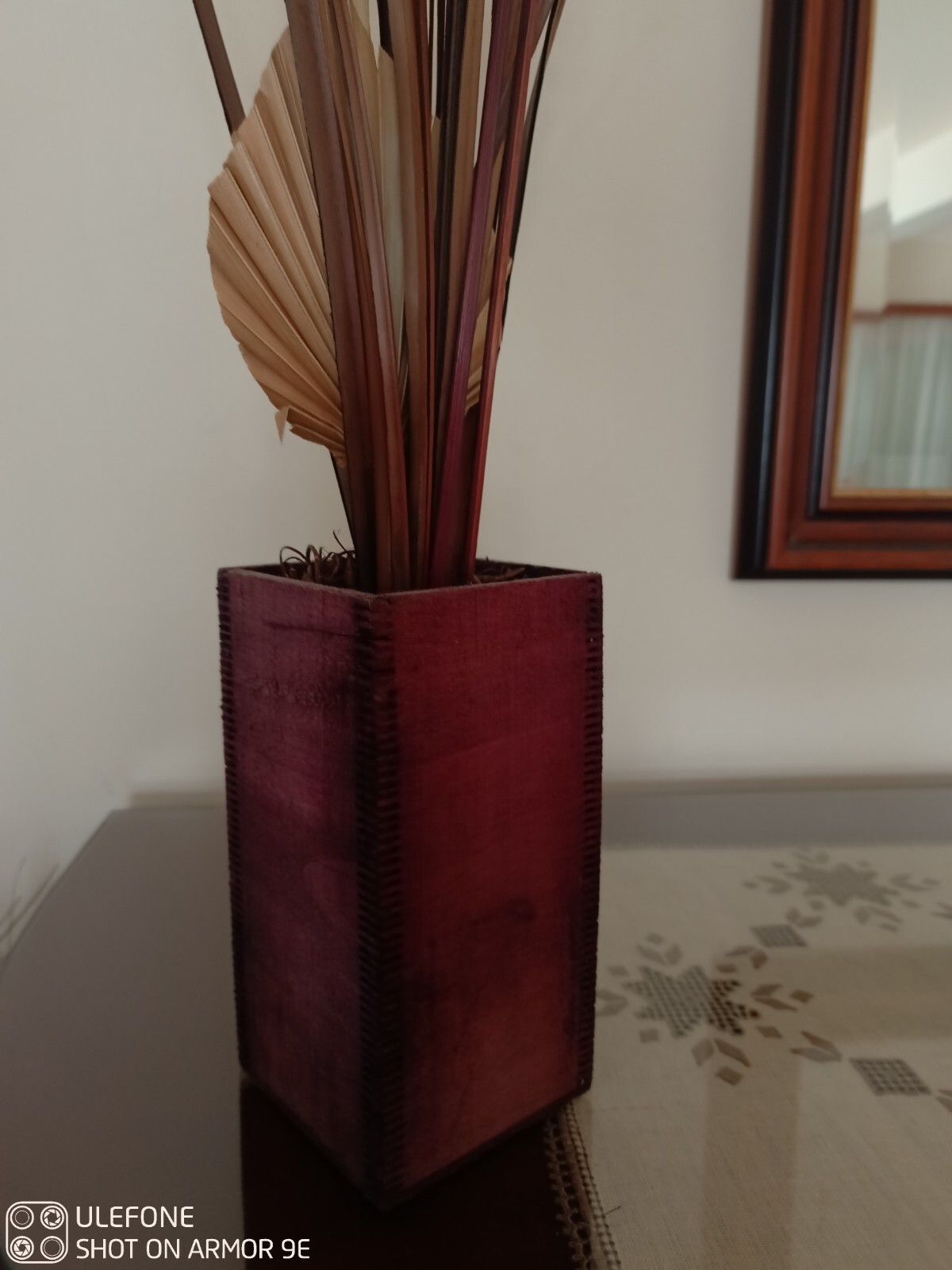 WOW Decorative Wooden Box Pot Vase Planter Dried Flowers, Handmade Home Decor