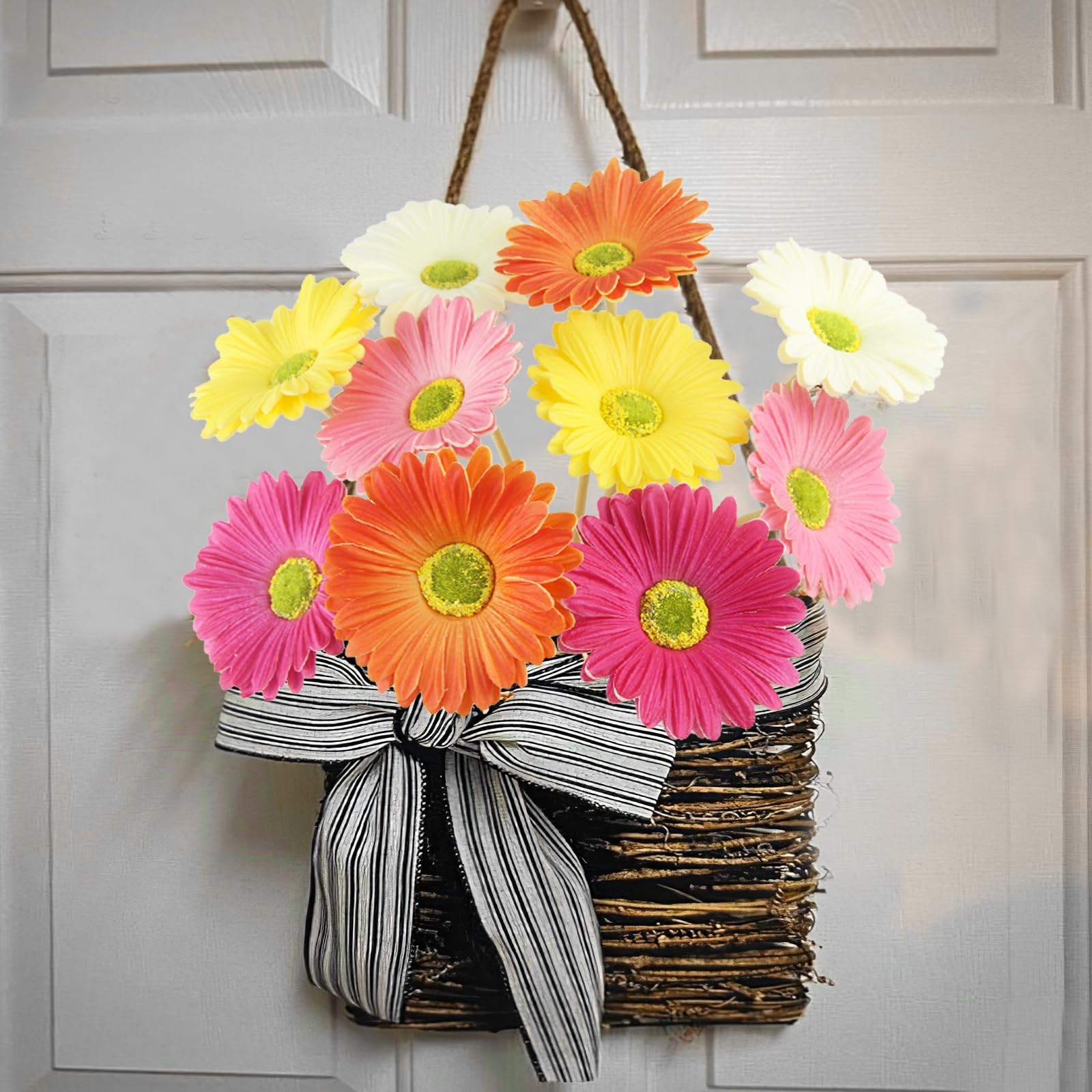ACRYCS 10 Pcs Artificial Gerbera Daisies Flowers Artificial Daisy Bouquet Fak…