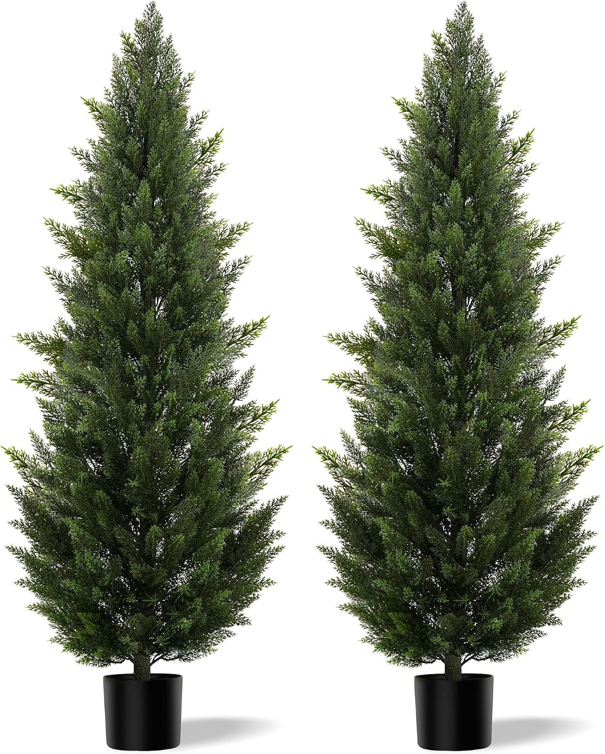 Vitalismo Outdoor Artificial Cedar Topiary Tree, Faux Evergreen Shrubs for Front