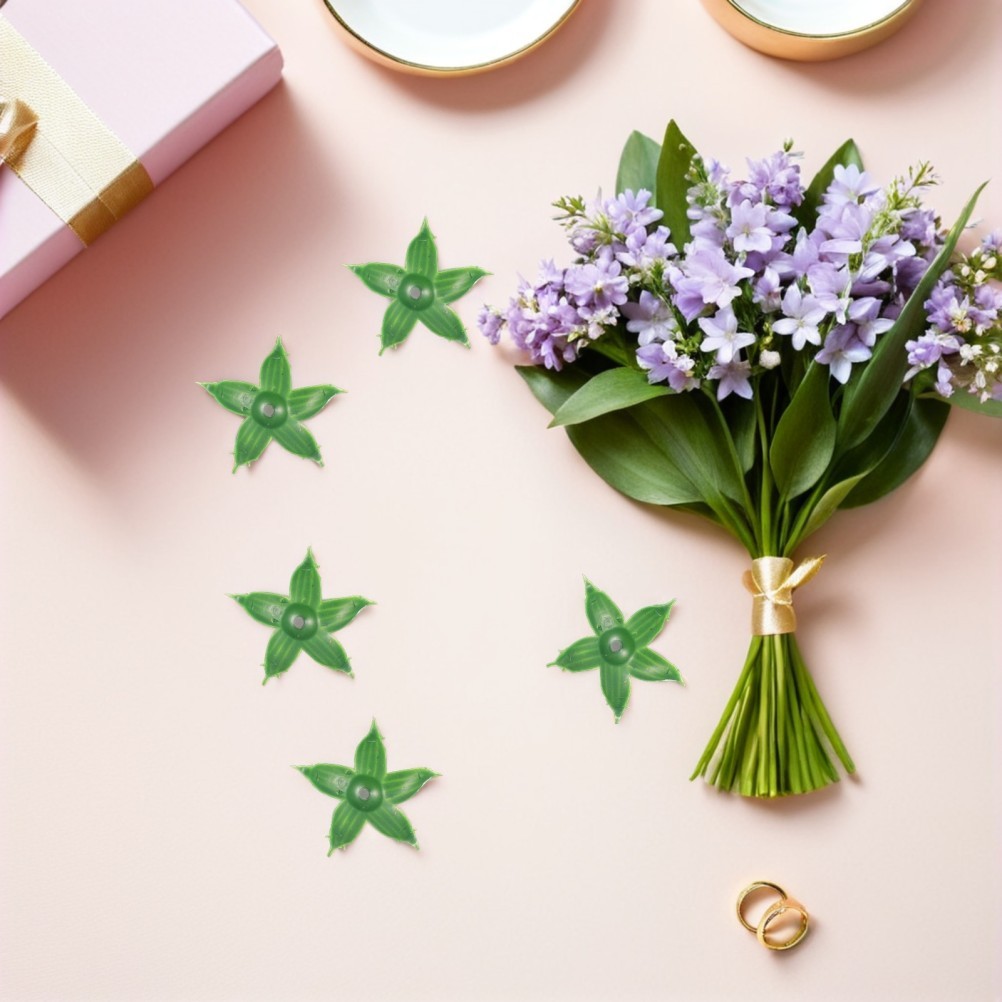 240Pcs Reusable Plastic Flower Sepals Artificial Rose Parts Green Floral Decor