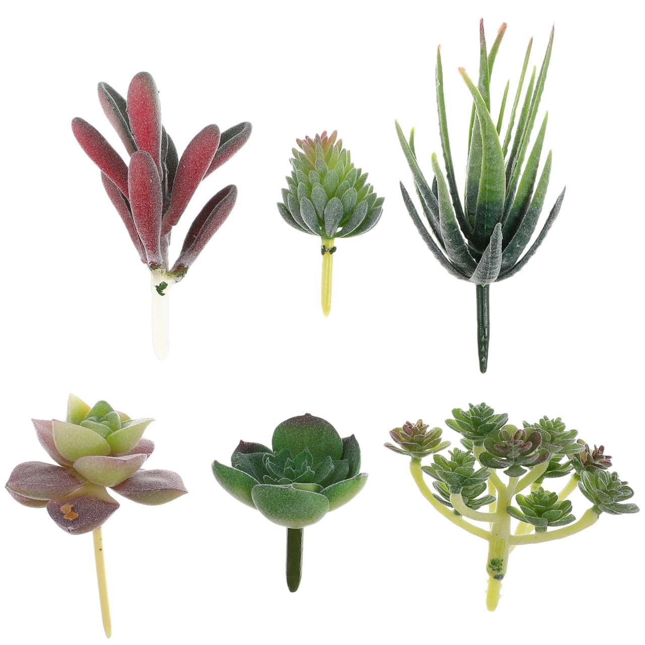 6pcs Simulated Succulents Artificial Plants for Outdoors Mini Fake Plants Hou…