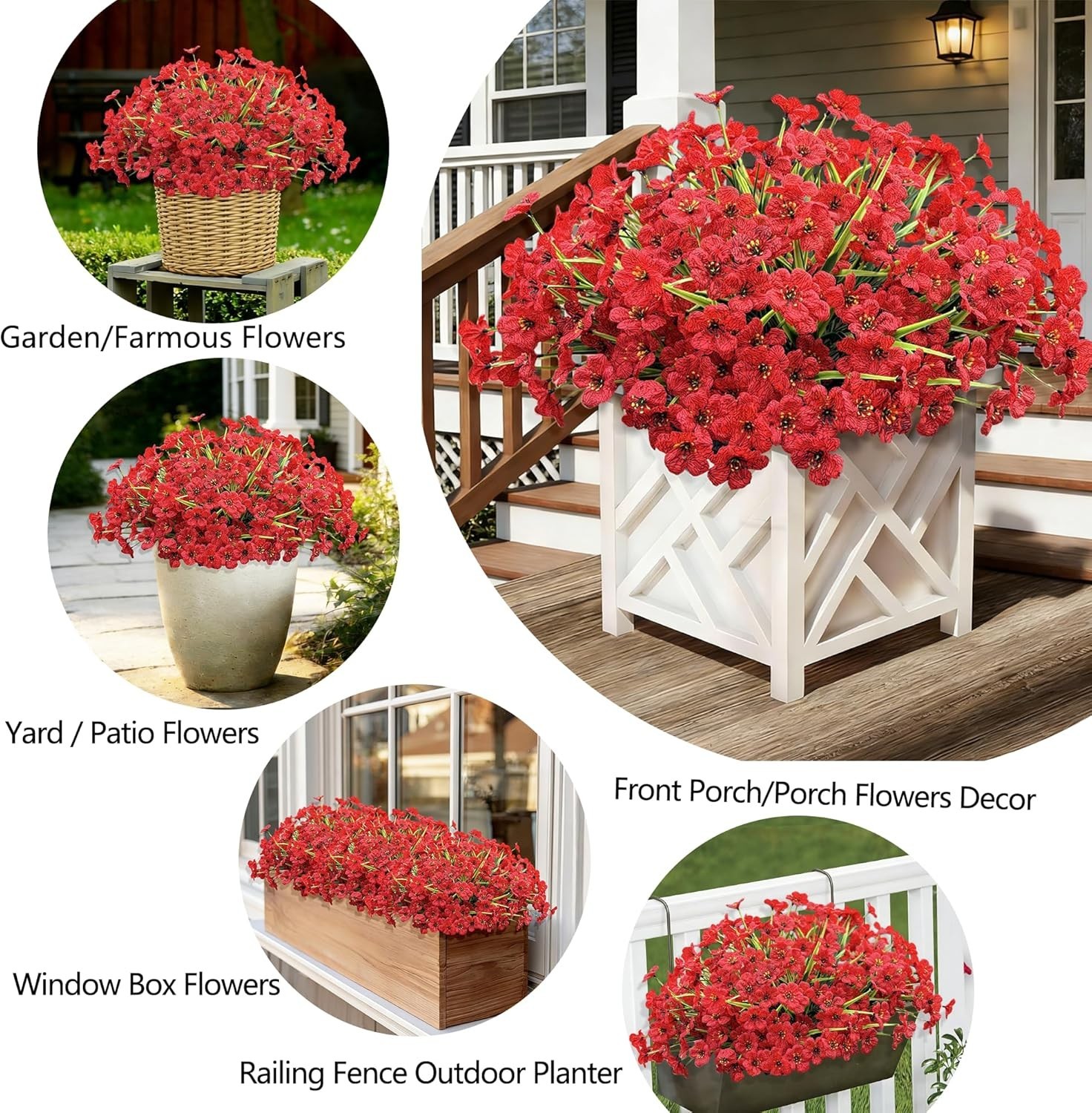 20 Bundles of UV Resistant Faux Silk Flowers for Effortless Outdoor Elegance