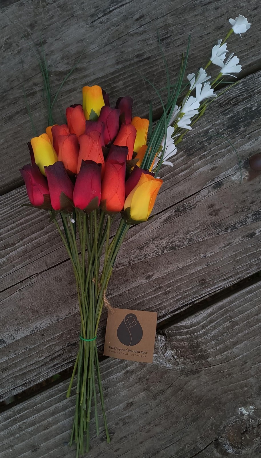 Bouquet Dark Fall Harvest Colors Yellows Oranges Reds, 2 Dozen 24 PCS Decor