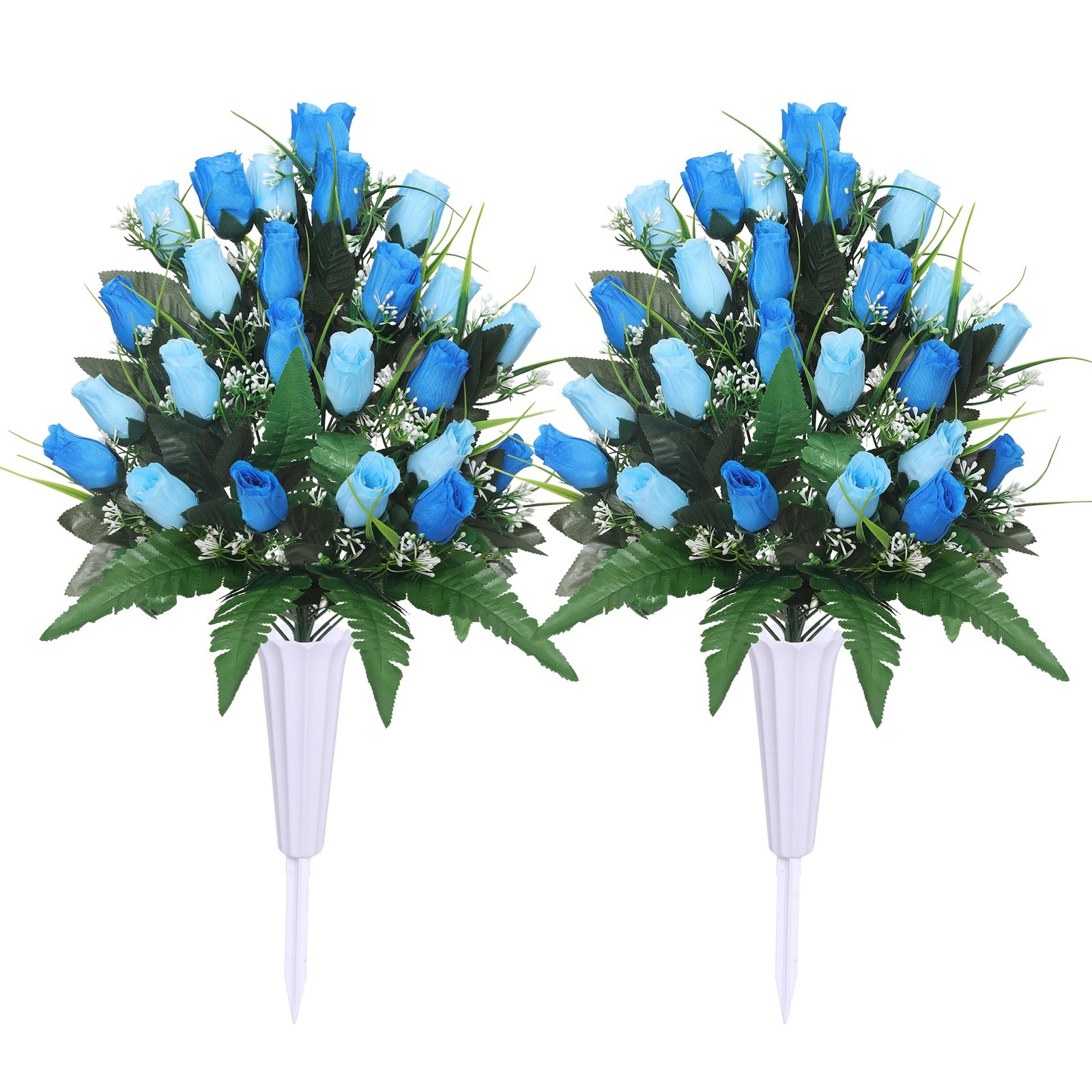 Lodou Artificial Cemetery Flowers,Outdoor Grave Decorations Roses,Arrangement…