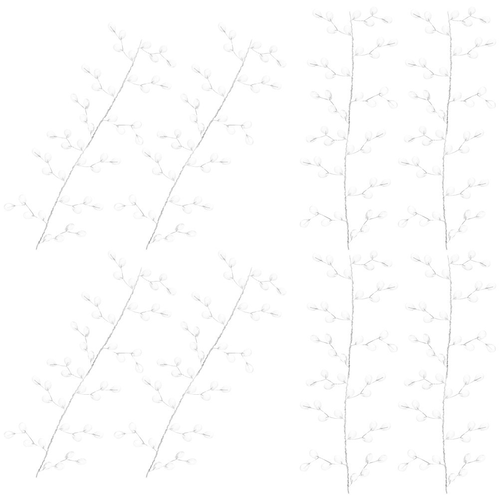 White Acrylic Beads Flower Stems for Bridal Decor and Elegant Flower Arrangement