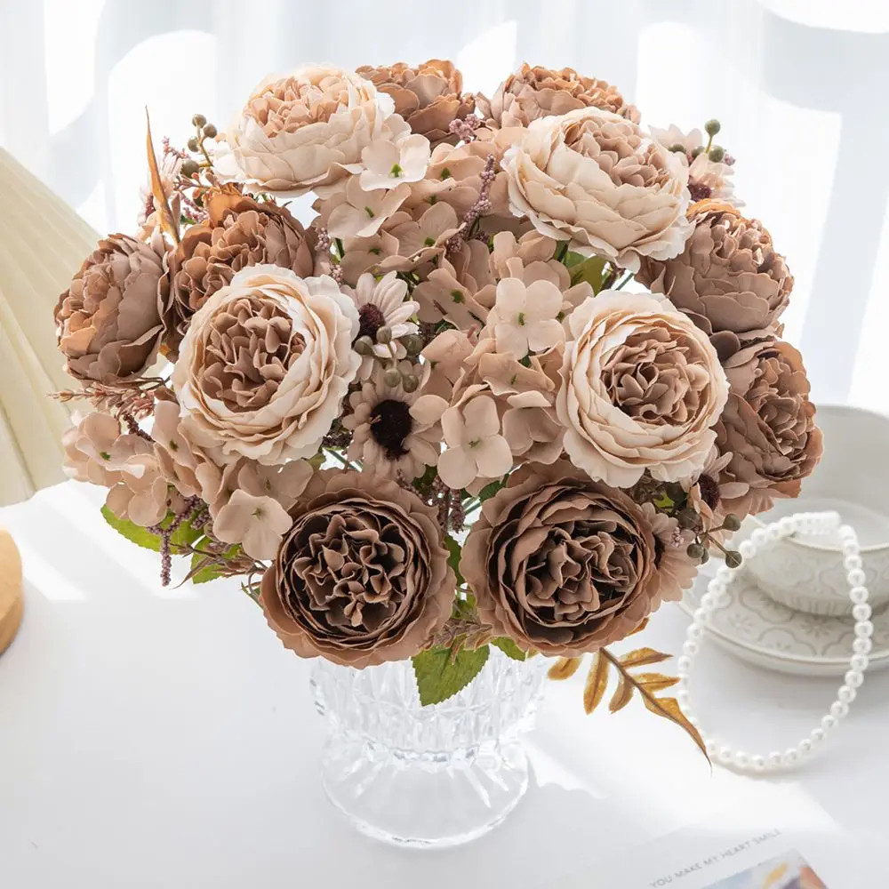 1/3PCS Silk Persian Peony Artificial Flowers For Wedding DIY Home Garden Decor
