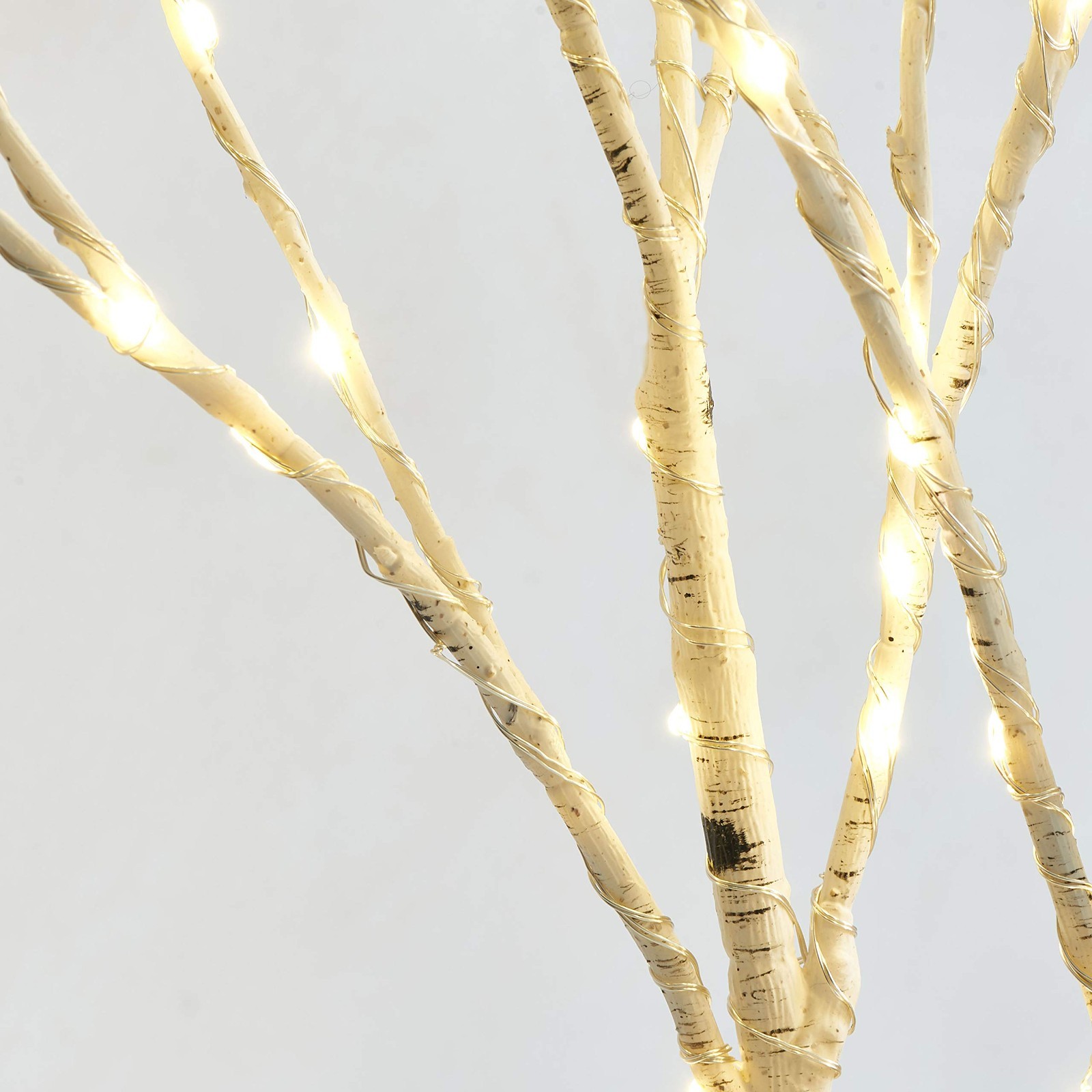 Set of 2 Lighted White Birch Willow Branches – 30IN, 100 LED, Timer, Waterproof