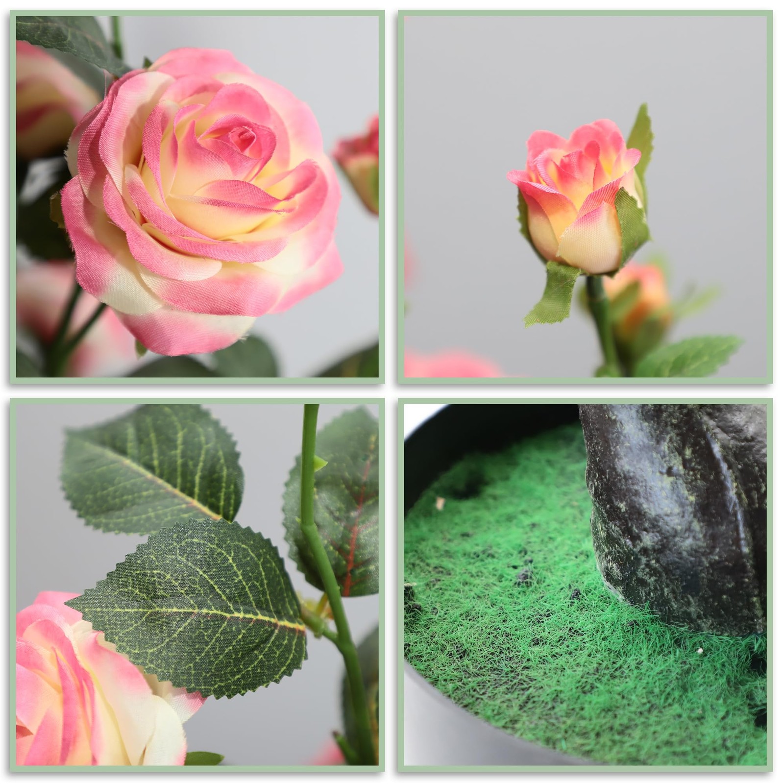 Artificial Rose Plant 25 Inch Tall Fake Silk Rose Flower Set of 2 Faux Trees …