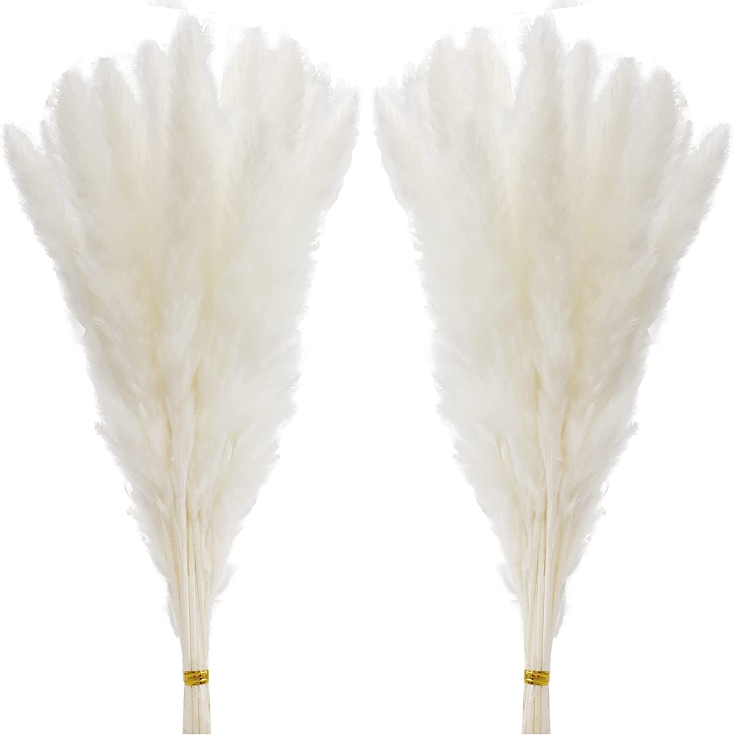 60 Pcs White Pampas Grass 17 inch/45 cm Natural Dried Pampas Grass Branches D…