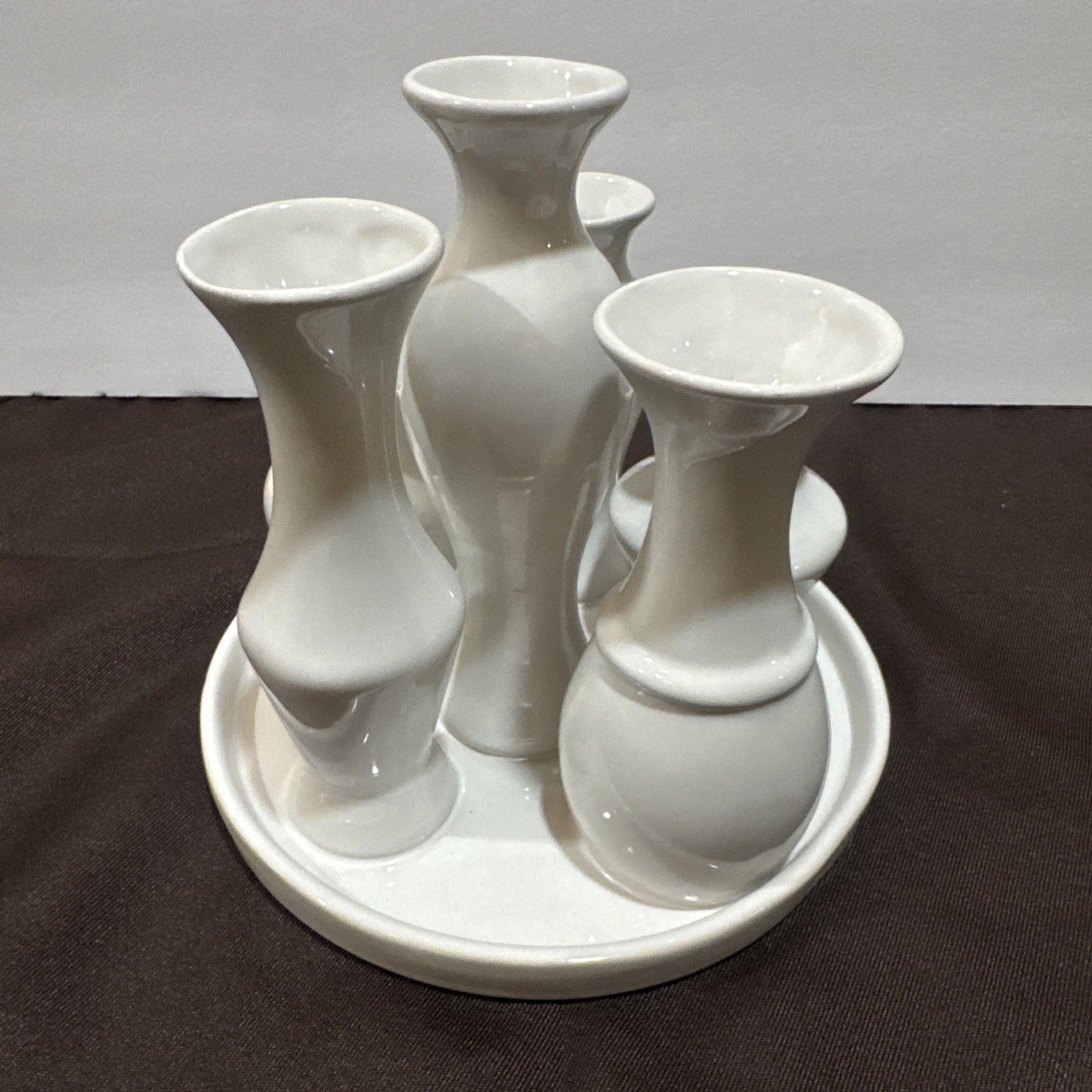 Flower Tray Vase w/Multiple Vases Varying In Height/size To hold Stem Flowers