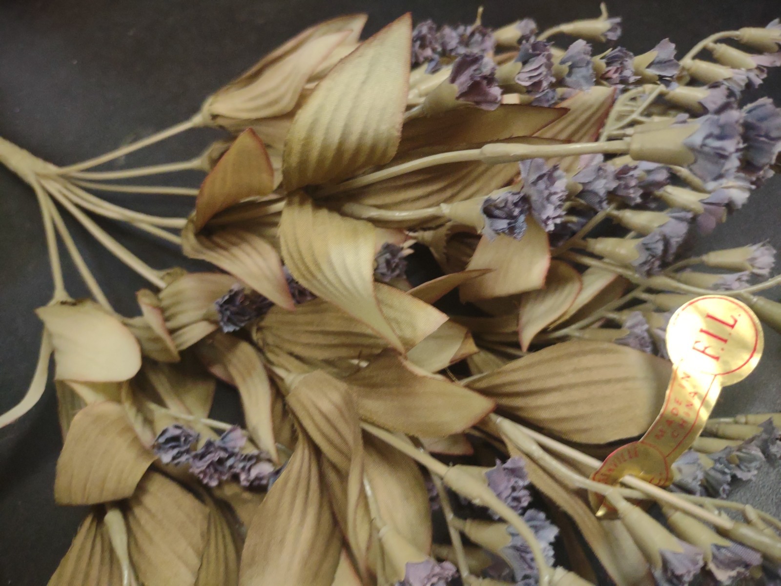18″ Dried-Look Silk Statice Bush 11 Stems Lavender Blue, Papery Dry Fall Foliage
