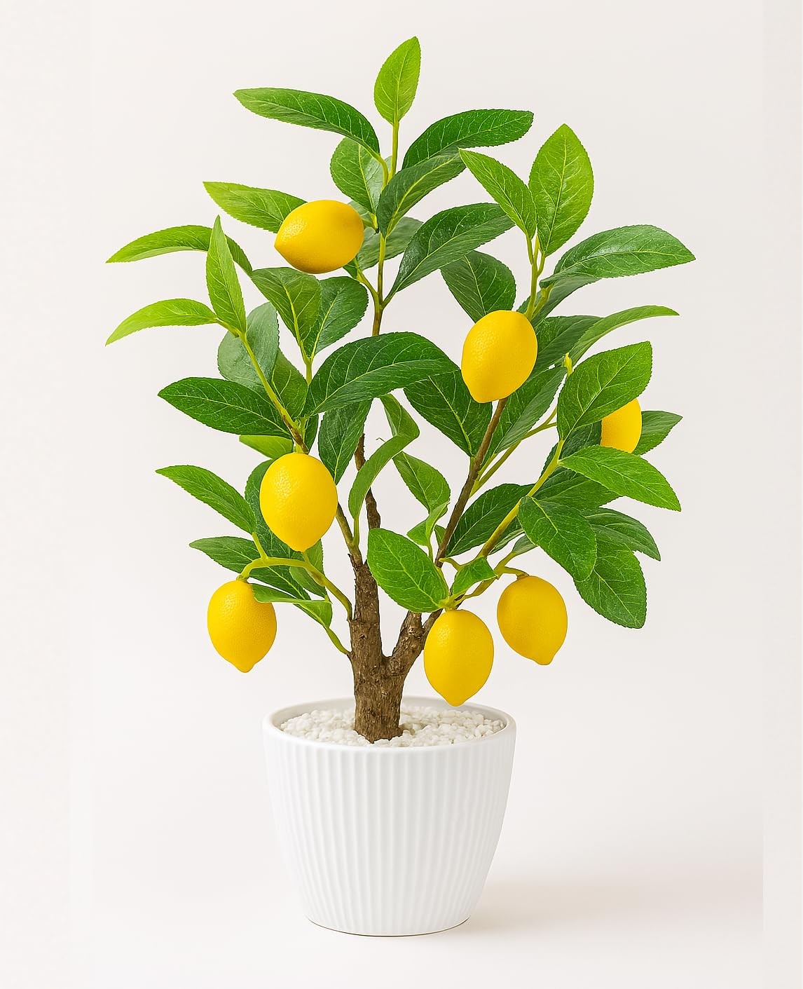 Artificial Lemon Tree with White Pot, 18” Faux Citrus Plant for Kitchen, Bath…