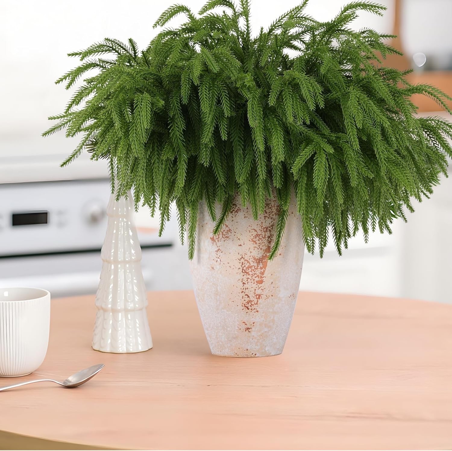 12Pcs Artificial Norfolk Pine Cedar Stems 18″ Branches for Wreath Deck the Halls