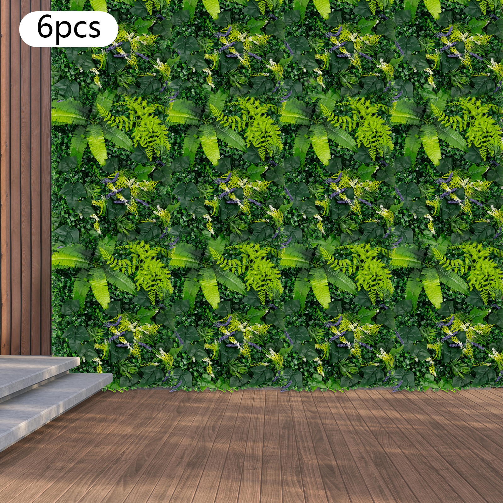 6pcs 60*40cm Artificial Plant Foliage Hedge Grass Mat Greenery Wall Fence Panel