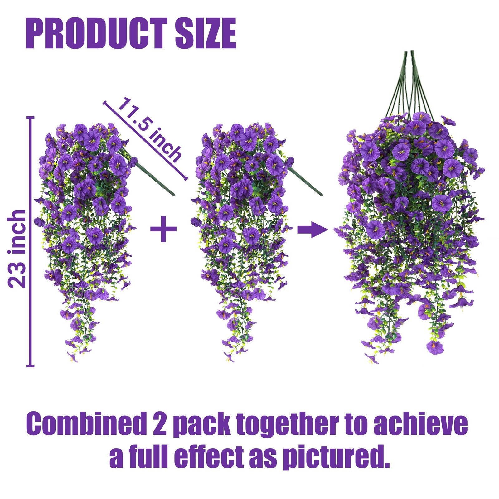 Artificial Fake Hanging Flowers Plants for Outdoor Outside Spring Summer Deco…
