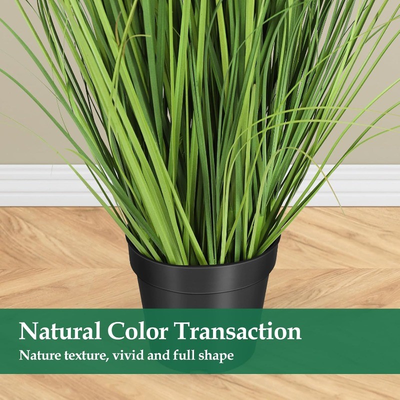 2PCS 4FT Artificial Grasses Indoor Artificial Plants in Pots for Home Decor Gift