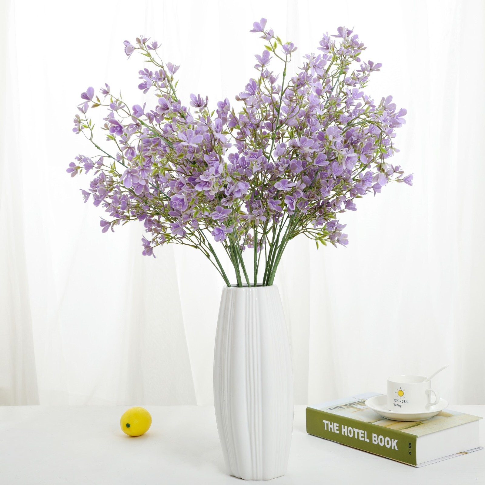 Grand Verde Artificial Flowers Long Stems Plastic Faux Bouquet, Bulk Lot 5pcs