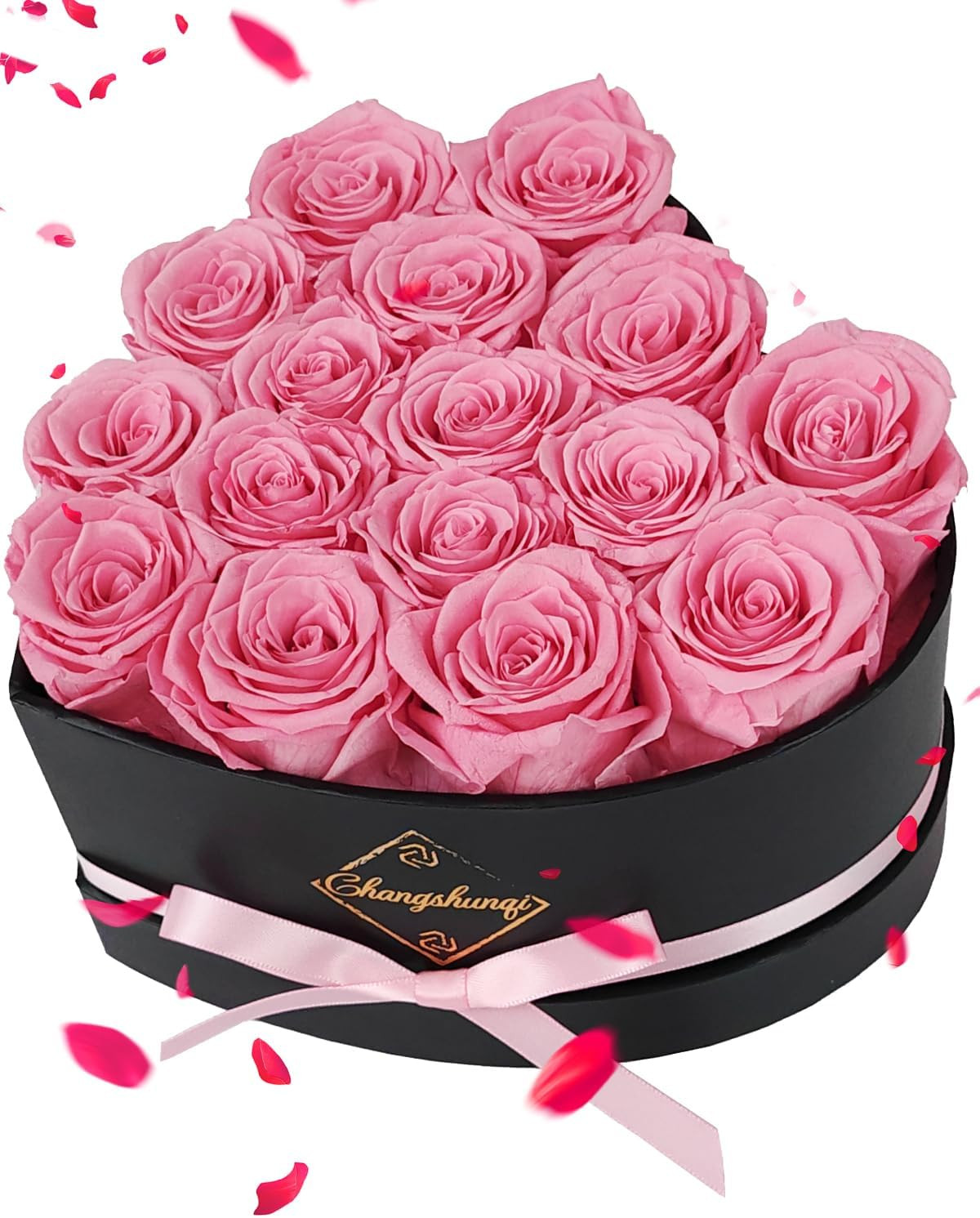 16 Flowers Forever Preserved Roses in Heart Box, Preserved Flowers for Delivery