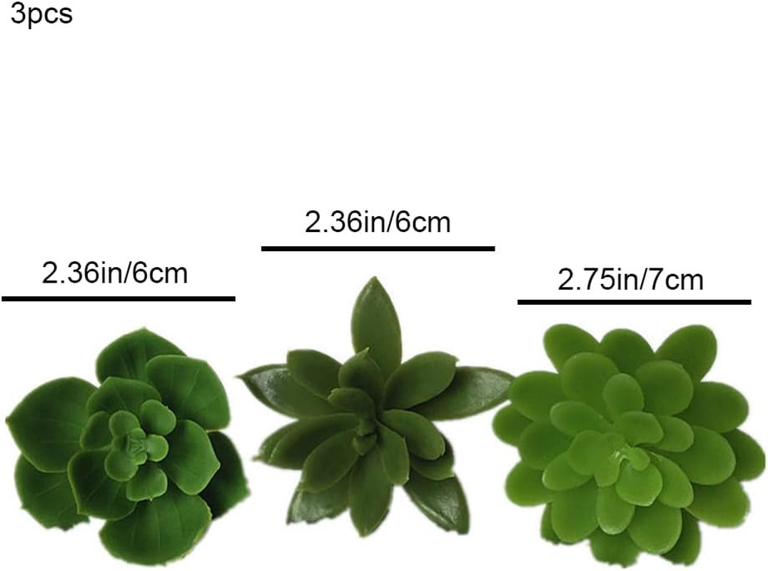 3Pcs Faux Succulents Artificial Succulents Unpotted Realistic Mini Fake Plants