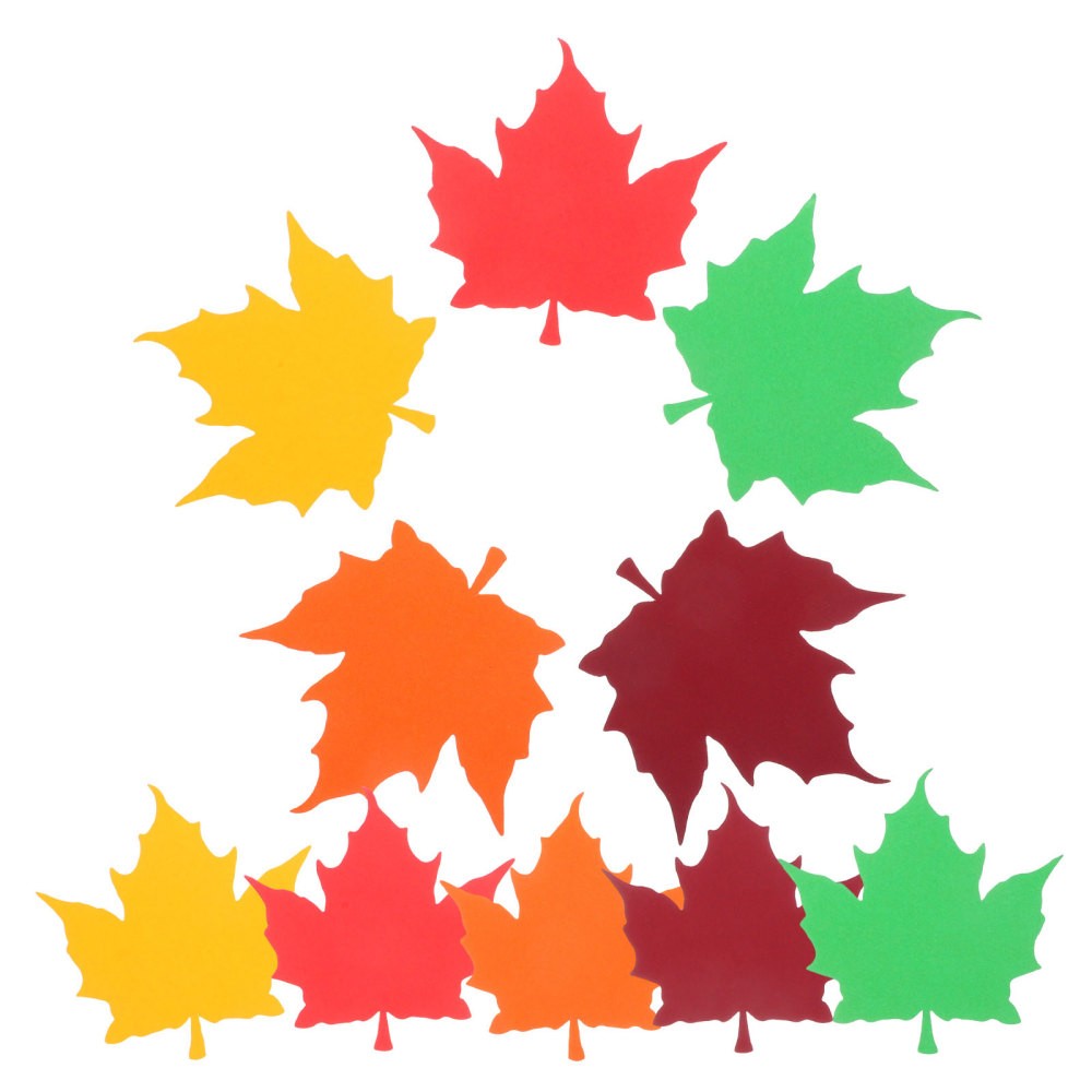 150Pcs Reusable Maple Leaves Paper Cutouts for Thanksgiving Bulletin Board Decor