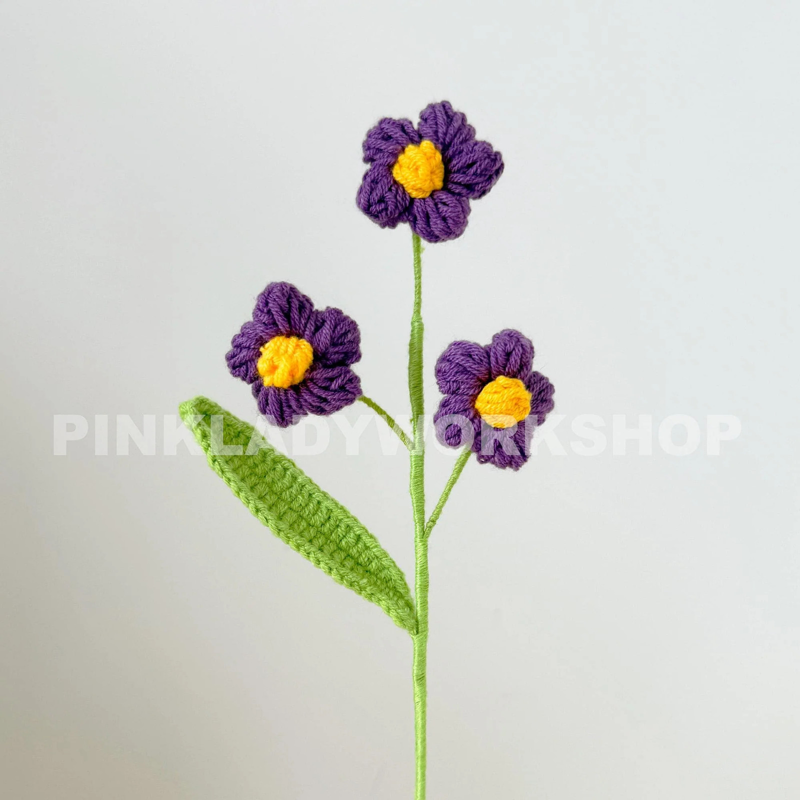 Set of 3 Handmade Crochet Puff Flower Bouquet (no vase) | Flower Arrangement