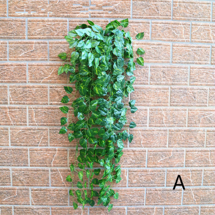 2 X Artificial Ivy Leaf Hanging Garland Plant Fake Foliage Festival Adorn Green