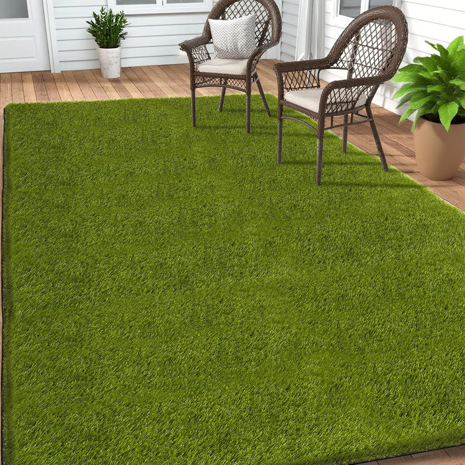 Artificial Grass Outdoor, 5×10 Ft Realistic Artificial Turf Grass Rug, Large