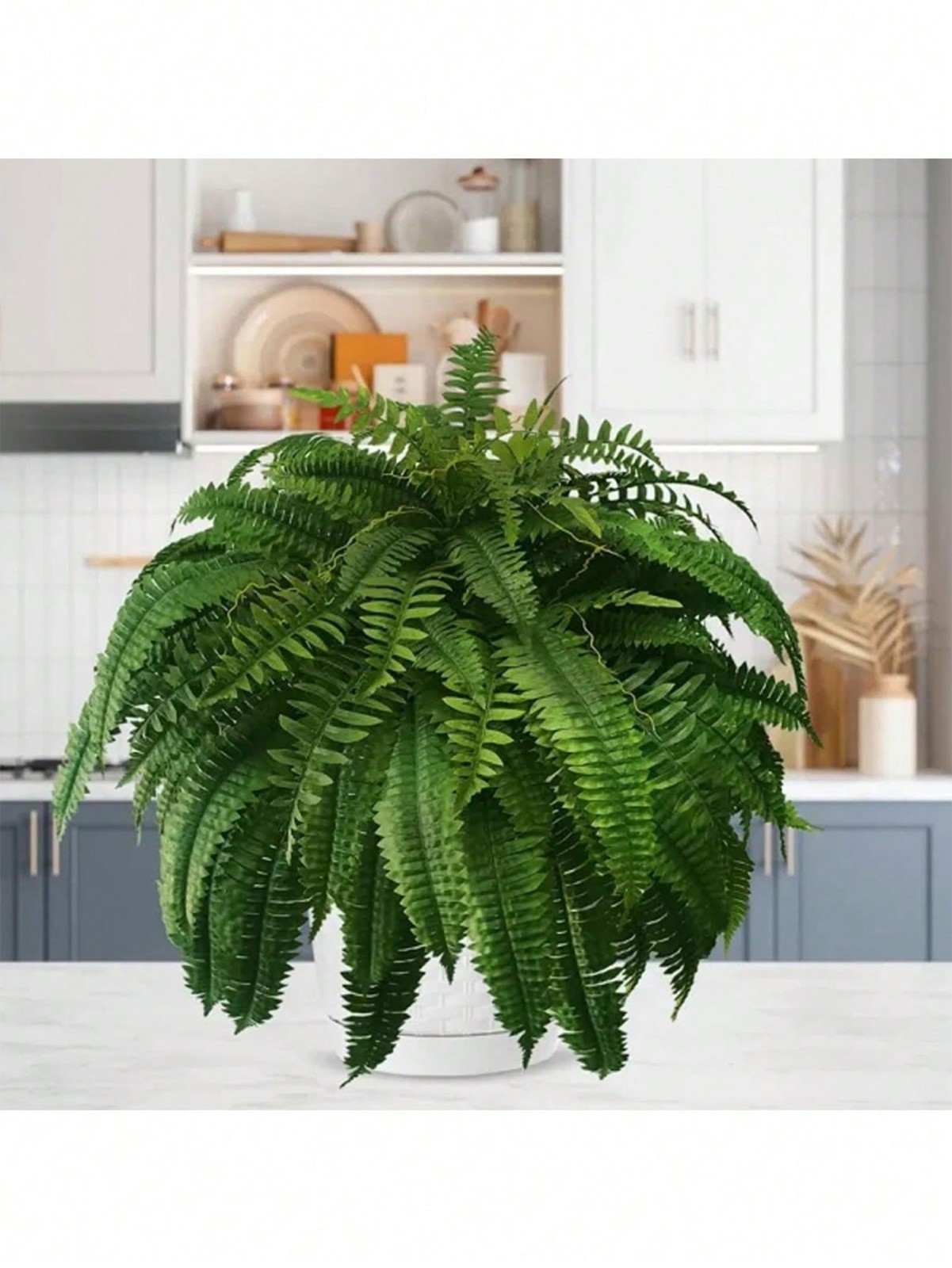 2 Pack Artificial Large Boston Fern Plant Wall Hanging Decoration Home Decor