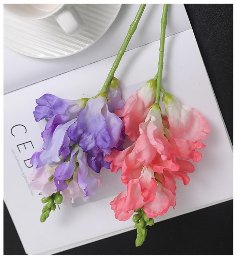 6 Pieces Artificial Delphinium Flowers,16″Artificial Silk Flowers Hyacinth,Si…